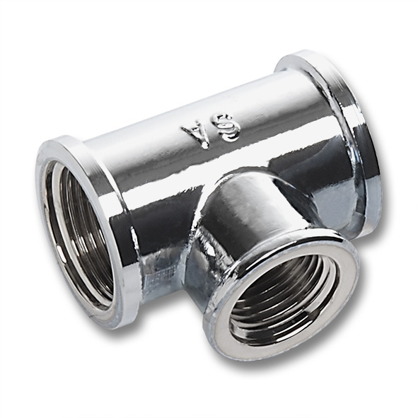 Brass tee, equal chromeplated