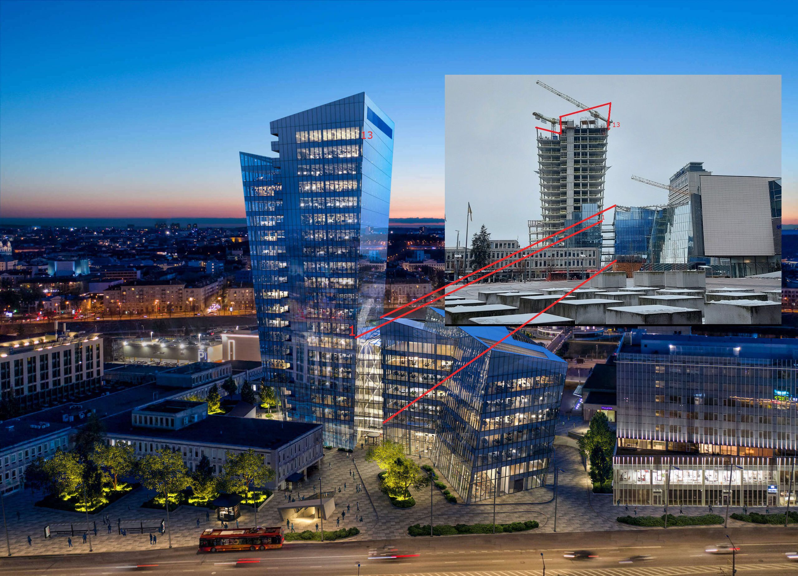 The Artery, konzipiert von Stararchitekt Daniel Libeskind, prägt das Stadtzentrum von Vilnius.