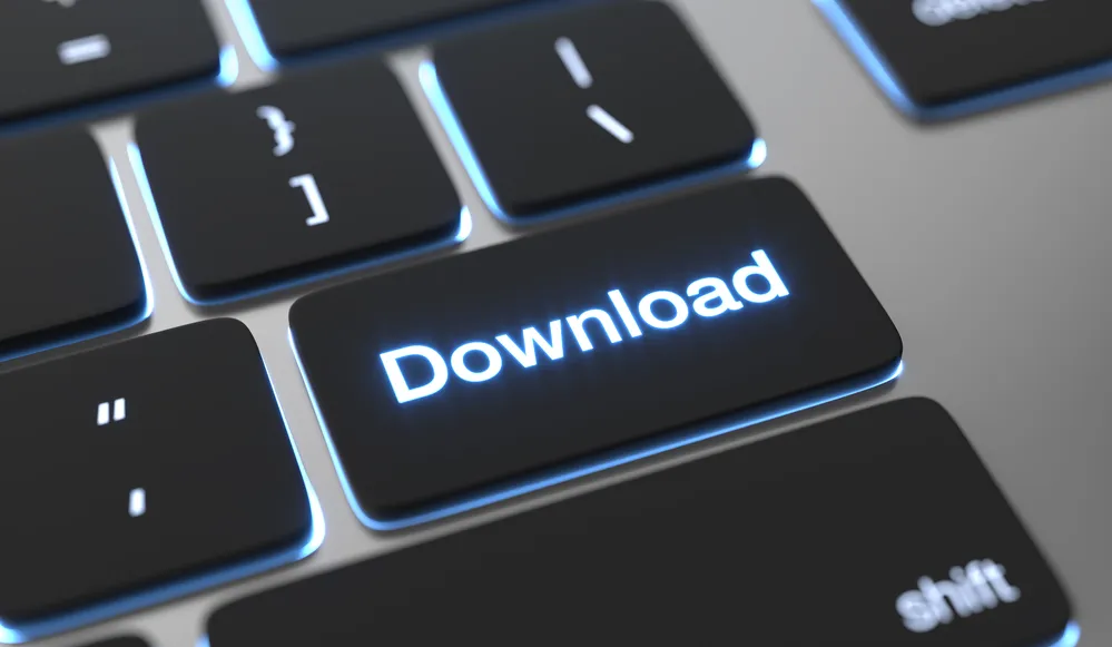 Download-Taste auf Tastatur