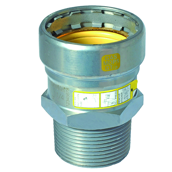 Heavy Steel Press Gas Male adaptor