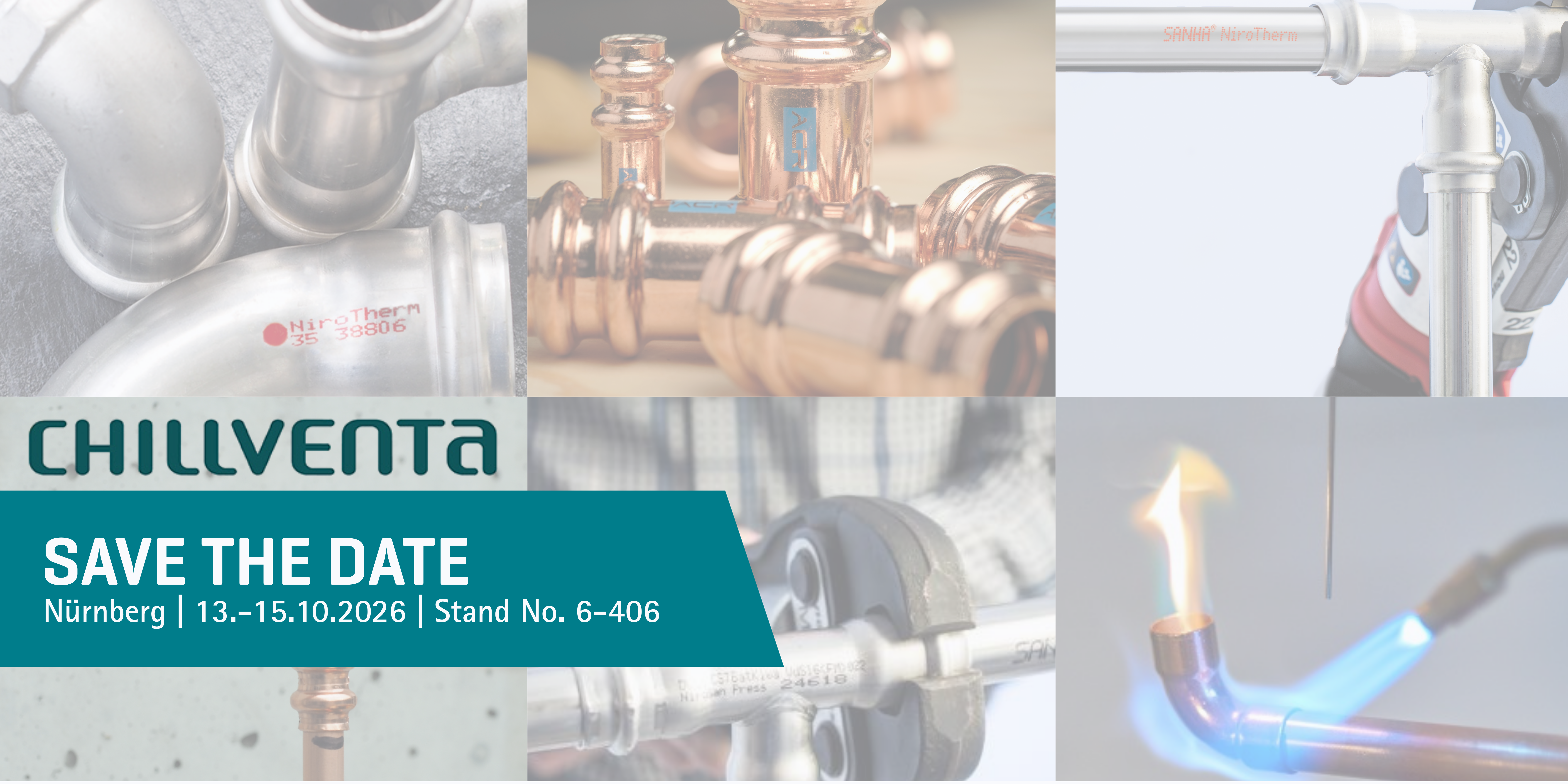 Slider mit Eckdaten zu SANHA®s Stand auf der Chillventa in Nürnberg