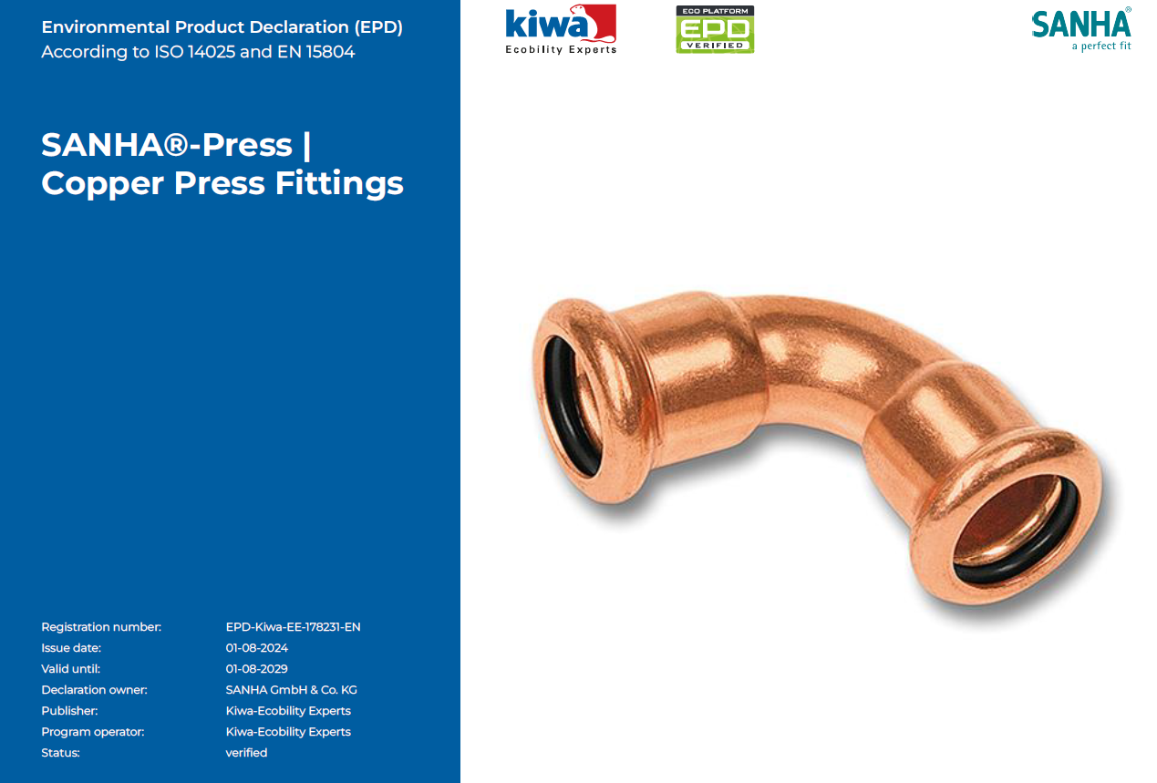 Environmental Product Declaration Cover of SANHA® Press