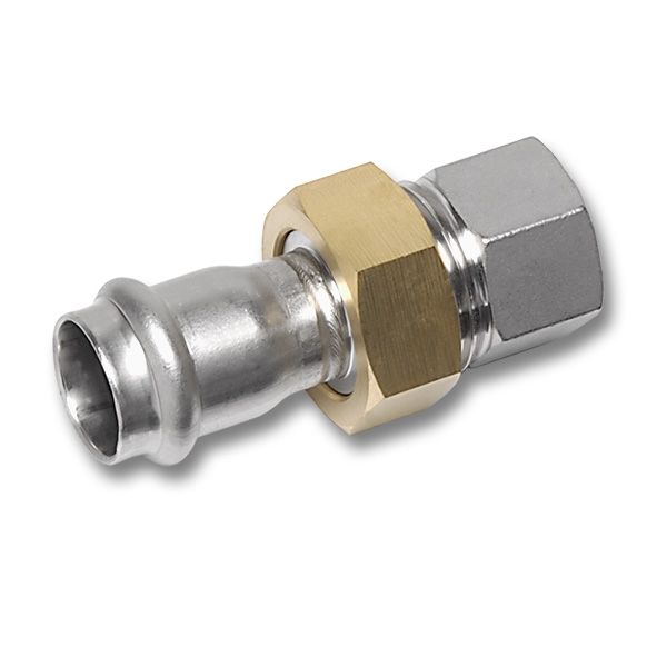 NiroTherm Un. joint plat mix. taraudé écrou inox