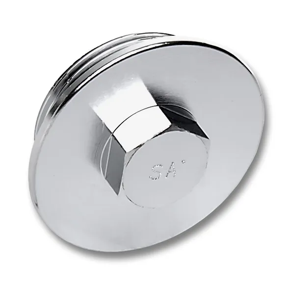 Plug with flanged square head, chromeplated