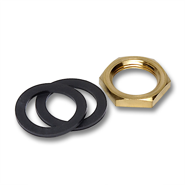 Mounting kit wall bushing Brass nut + sealing rings