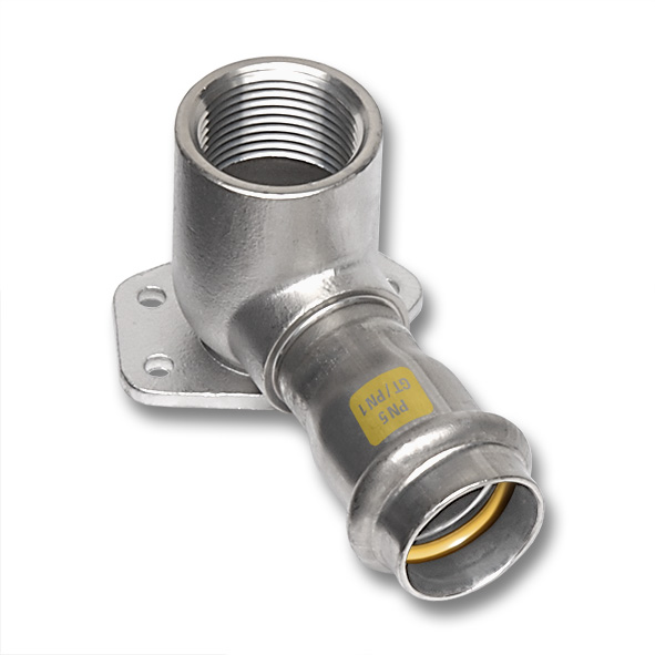 Persfitting RVS Gas wandplaat