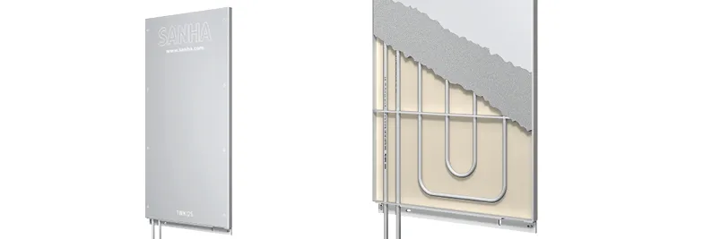 Wandheizungsmodul von SANHA® produziert mit Innenansicht