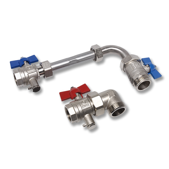 Connection set, vertical, for heat meter