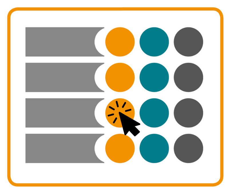 Verschiedene farblich markierte Formen symbolisieren die Designentscheidungen der SANHA®-Webseite