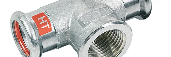 T-Stück der Marke SANHA® Therm Industry als zugeschnittene Darstellung